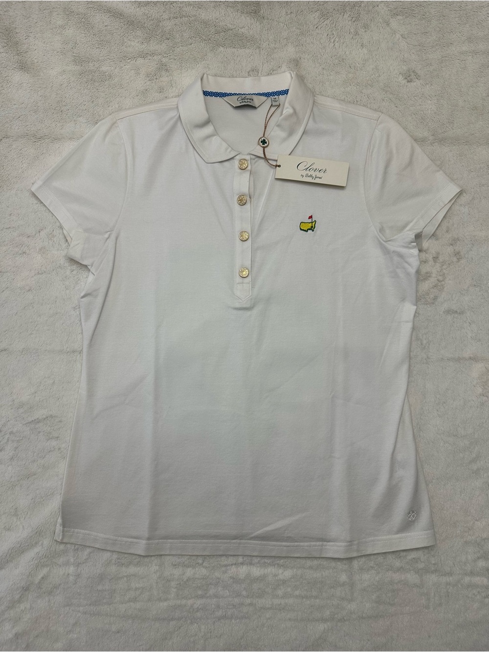 Clover Magnolia Lane Masters Collection White Short-Sleeve Polo Shirt